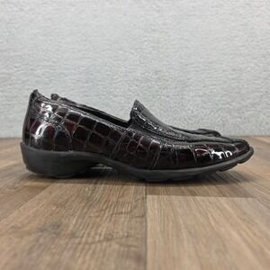1803 Black Patent Croc Embossed Slip On Loafer Shoes Womens Size 41 US 9.5